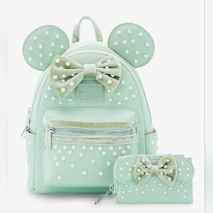 Loungefly Pearl Sage backpack and wallet set
